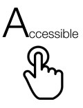 Abb. Accessible mit einer Hand die auf einen Punkt klickt 