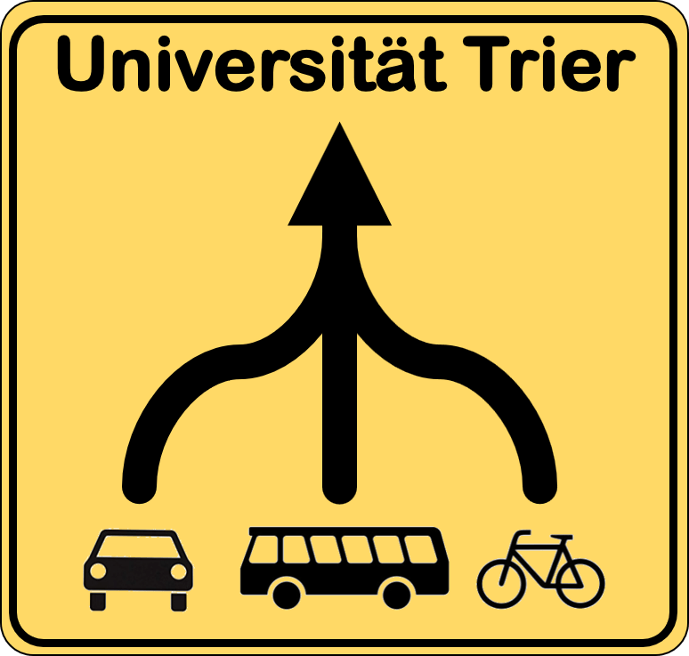 Abb. Verkehrsschild Anreise zur Universität Trier 