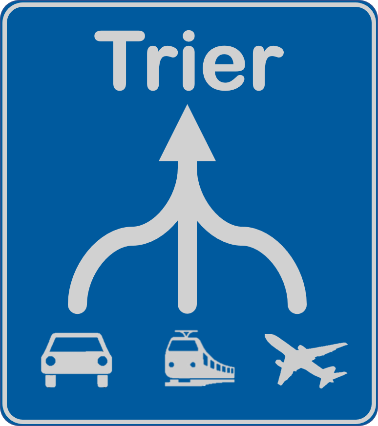 Abb. Verkehrschild Anreise nach Trier 